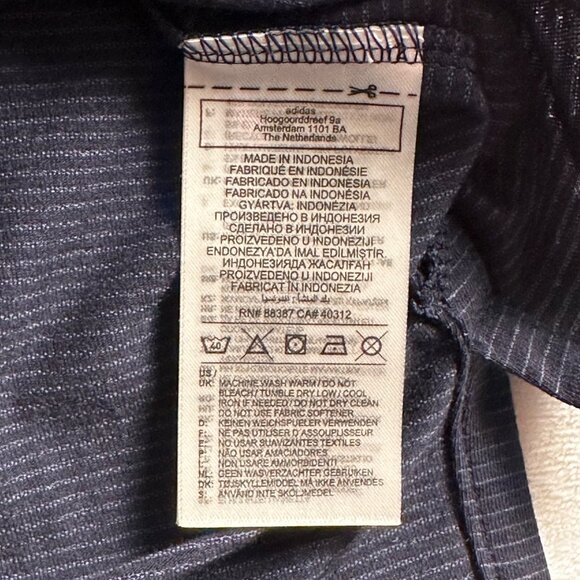 Adidas Mens Axis Tee 2.0 Training Shirt XS Navy Blue Striped Mens Activewear NWT - Picture 5 of 9